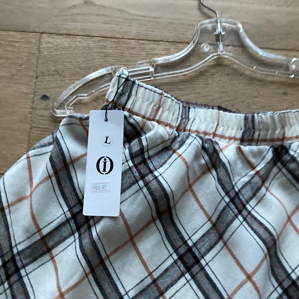 Plaid A-Line Skirt in Cream and Black